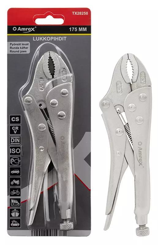 Lukkopihdit 175mm Pyöreä Leuka - Lukkopihdit - TX28258 - 1