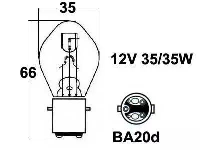 Polttimo 12V 35/35W BA20D - Auton polttimot - 12728 - 1