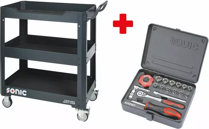 SONIC NEXT S2 HUOLTOKÄRRYTYÖKALUILLA TYÖKALUSARJALLA 18OSAA - Työkaluvaunut ilman työkaluja - AN20250108 - 1
