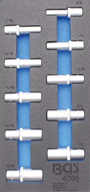 Työkalusarja 1/3: Pitkät hylsyt 1/2", tuumamitoitus - Työkalumoduulit työkaluvaunuihin - BGS4098 - 1