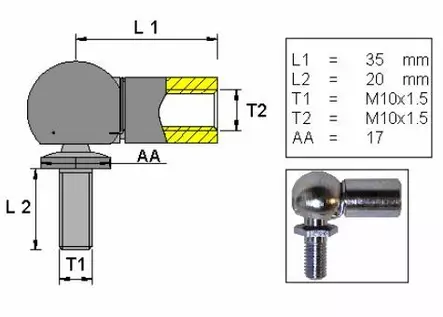 Kulmapallonivel L35 M10 - Kaasujouset - 125-6820309 - 1