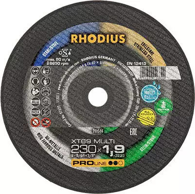 Monitoimilaikka 230 mm XT69 MULTI Rhodius - Hiomalaikat - 283-60-XT6923019 - 1