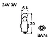 Polttimo 24V 3W BA7S - Auton polttimot - 13829 - 1