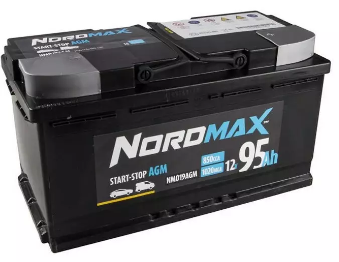 Akku 95Ah, Nordmax AGM 352X175X190mm - Akut autoon ja vapaalle - 1000709 - 1