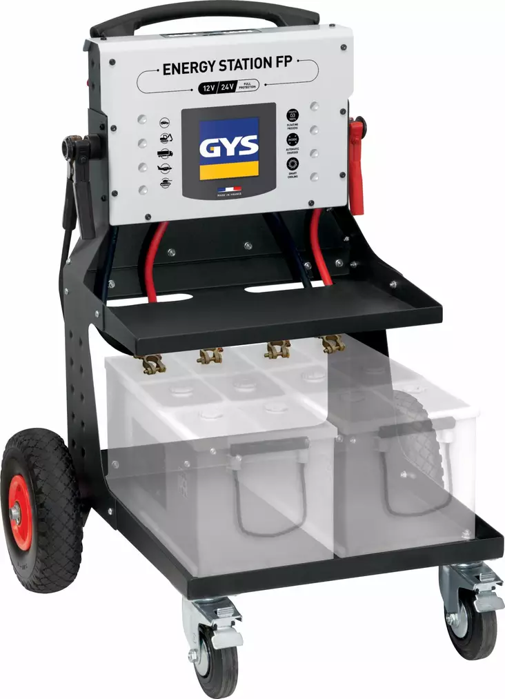 GYS ENERGY STATION FP 12/24 V akkulaturi/apukäynnistin akkukärryllä 375 Ah - Akkuvaraajat - GYS069589 - 1