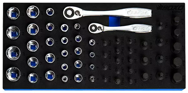Hylsysarja 1/4", 3/8" Erikoismatalat hylsyt - Työkalumoduulit työkaluvaunuihin - 284-BX619 - 1