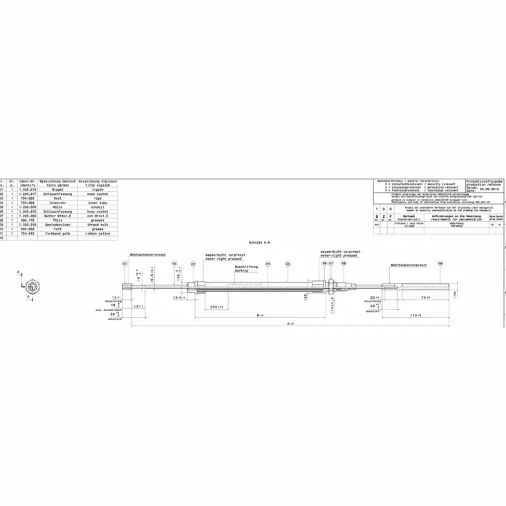 Jarruvaijeri 2020/1760mm AL-KO AL-KO 10mm kierre - Peräkärryn vaijerit - 224609 - 1