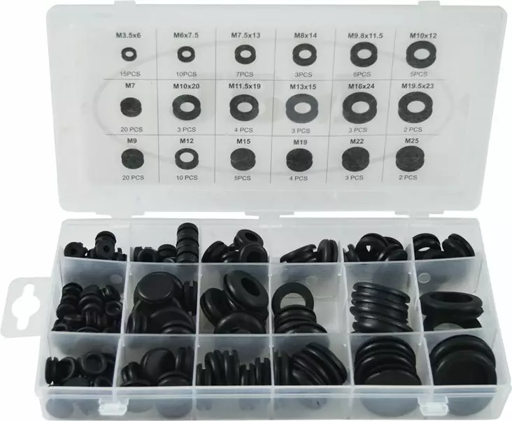 JBM läpivientikumilajitelma avonaiset ja umpinaiset 125 osaa - Pientarvikevalikoimat - 50-53349 - 1