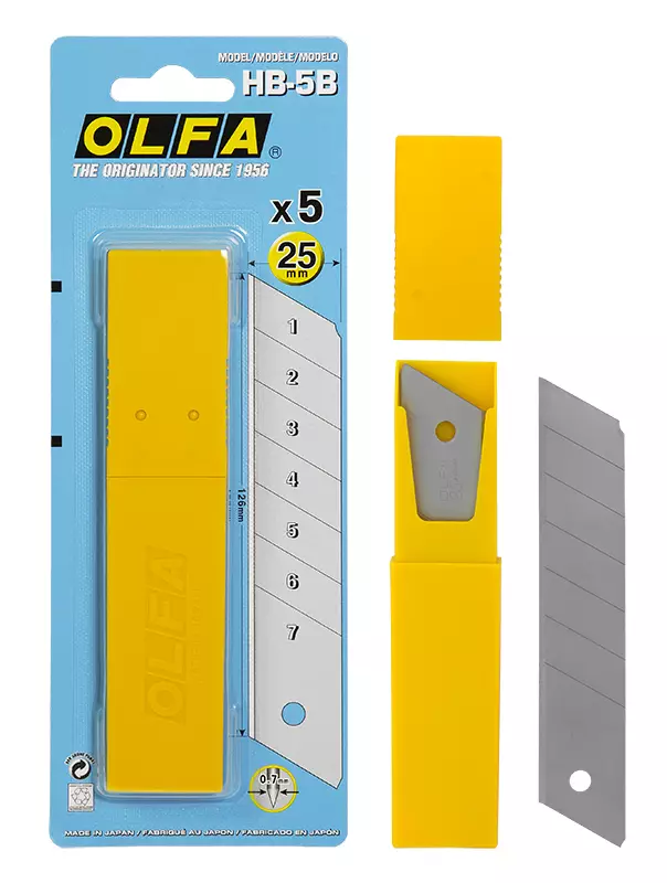 Katkoteräveitsen Varaterät 25mm 5kpl - Puukot, veitset ja kaapimet - OF640149 - 1