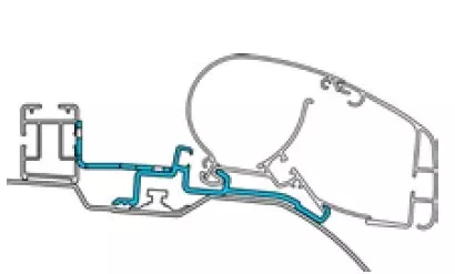 Kiinnityssarja Dometic PR H2 Roofrack Fiat Ducato H2 kattokisko - Kattokiinnikkeet markiisiin - 9103104379 - 1