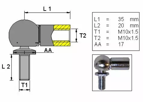 Kulmapallonivel L35 M10 - Kaasujouset - 125-6820309 - 1