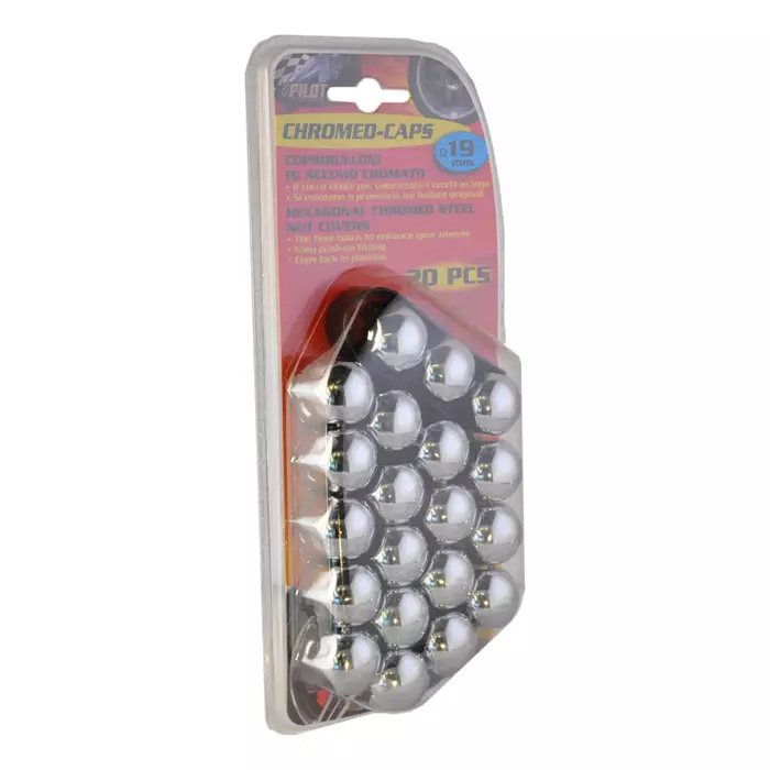 Mutterinsuojus 20 kpl 19mm Kromi/Teräs - Rengastarvikkeet - 925-02239 - 1