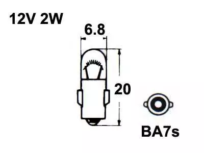 Polttimo 12V 2W T6.5 BA7S - Auton polttimot - 12829 - 1
