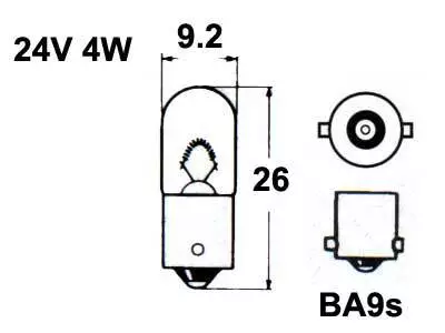 Polttimo AU-Lite 24V 4W BA9S - Auton polttimot - 13929 - 1