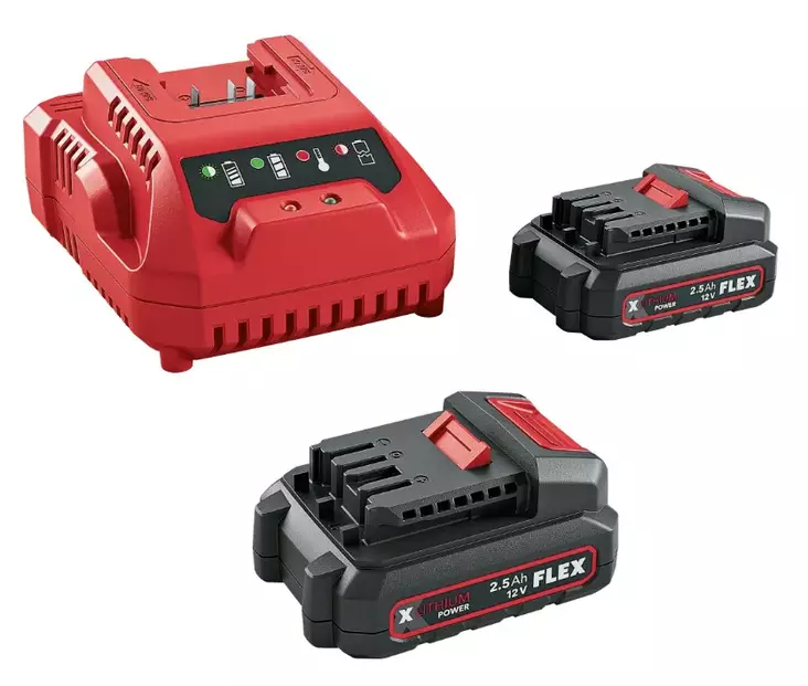 Akkusarja 12 V pikalaturi ja kaksi 2.5 Ah 12 V akkua - Akut ja laturit akkukoneisiin - 275-531719 - 1