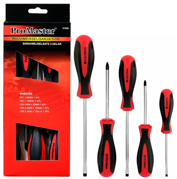 Ruuvimeisselisarja 5-os. URA-PZ - Ruuvitaltat - C3559 - 1