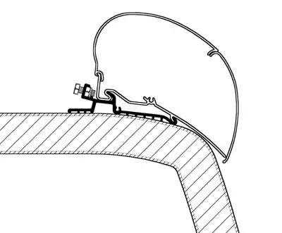 Thule kiinnityssarja Hymer SX 4,50 m Omnistor: 9200 / 6300 / 6200 - Kattokiinnikkeet markiisiin - 308089 - 1