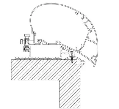Thule markiisikiinnike Roof Top Adapter 2x 27 cm + 2x 50 cm 9200 / 6300 / 6200 - Kattokiinnikkeet markiisiin - 308299 - 1