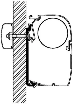 Thule markiisi kiinnikkeet 75 cm 5 kpl Omnistor: 5200 / 8000 / 4900 - Seinäkiinnikkeet markiisiin - 307909 - 1