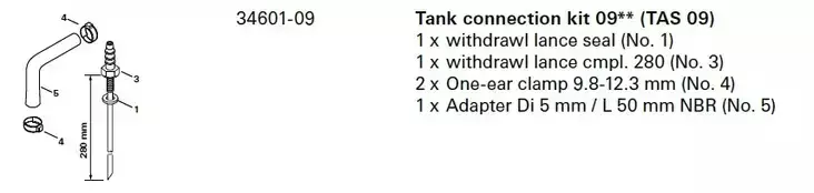 Truma liitossarja 09 polttoainesäiliöön, Combi D -F- - Ilmakeskuslämmityksen asennustarvikkeet - 34601-09 - 1
