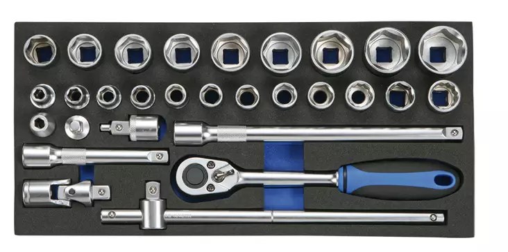 Hylsysarja 1/2" Boxo Työkaluvaunuun 29-osaa - Hylsysarjat - 284-BX003A - 1