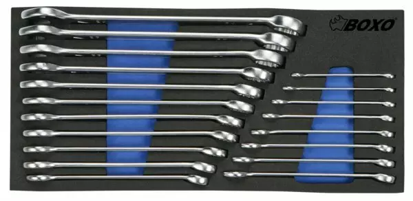 Kiintolenkkiavainsarja 6-24mm 19-osaa Boxo vaunuun - Työkalumoduulit työkaluvaunuihin - 284-BX006A - 1