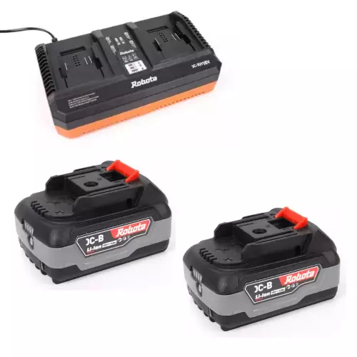 Robota starttipaketti TUPLA (tuplalaturi + 2x4Ah akku) - Akkukonepaketit - RO-SPAKTUPLA - 1
