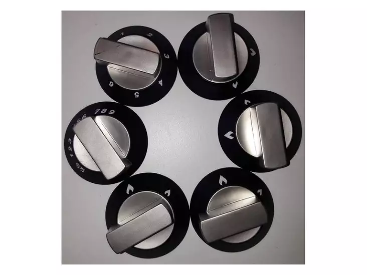 Säädinnuppisarja 6kpl, satiini SOH71XXX - Liedet, uunit ja osat - SSPA0902SA - 1