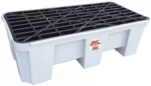 Tynnyreiden Suoja-allas Kahdelle 200 L Tynnyrille 1320x670x420 mm Apac - Öljynkeräys - 555-W17592NPA - 1