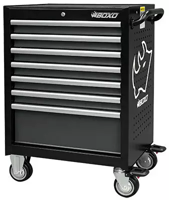 Boxo 7071A Työkaluvaunu 7 laatikkoa musta 680×480×1020 mm - Työkaluvaunut ilman työkaluja - 285-7071A - 1
