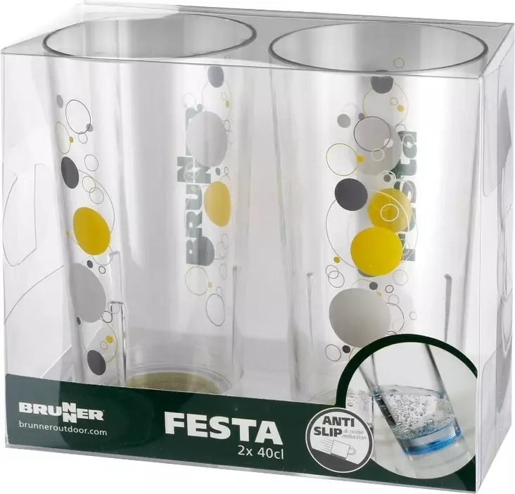 Juomalasipakkaus Festa Space, 2 kpl 40 cl, liukueste, polykarbonaatti - Melamiiniastiastot ja aterimet - 0830187NC7B - 1