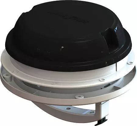 MaxxFan Dome poistoilmaventtiili 12 V, musta - Kattoluukut ja osat - 00-03812B - 1