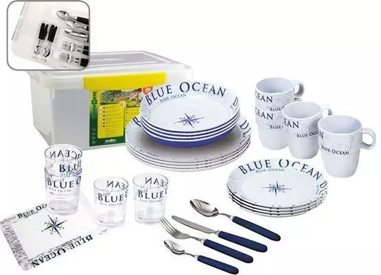 Astiasto Blue Ocean, liukueste, 36 osainen - Melamiiniastiastot ja aterimet - 0830154NC8C - 1
