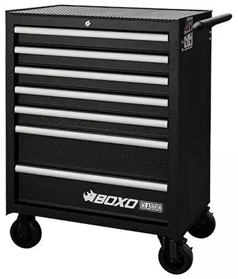 Boxo Työkaluvaunu Classic Musta 7-laatikkoa Ilman Työkaluja 670x459x964 mm - Työkaluvaunut ilman työkaluja - 285-7071C - 1