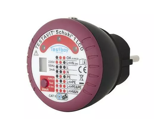 Pistorasiatesteri Testboy Testavit Schuki LCD - Diagnostiikka ja testerit - 290-TB1SLCD - 1