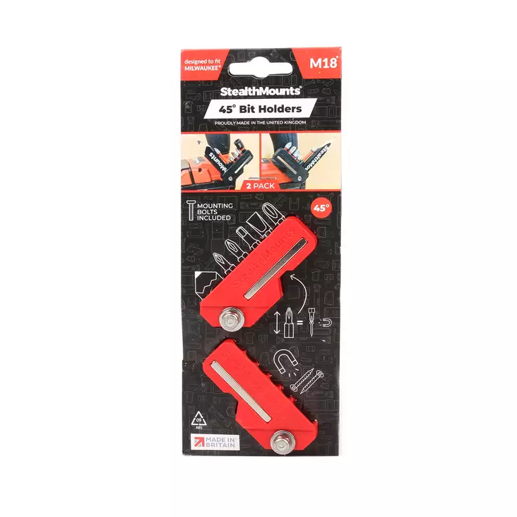 Magneettipidike kärjille Red 45 MILWAUKEE M18 2kpl StealthMounts - StealthMounts työkalupidikkeet - BH-M18-45-RED - 1