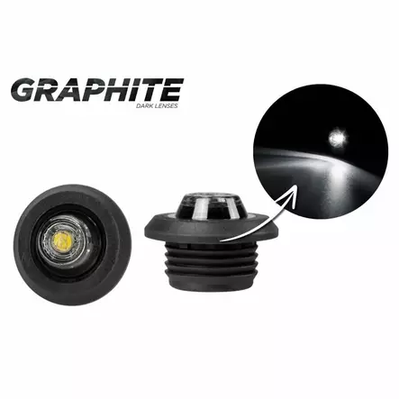 Horpol äärivalo pyöreä led kirkas 12/24V 0,5m kaapeli tummaoptiikka - Äärivalot - 60-LD2628GRAPHITE - 1