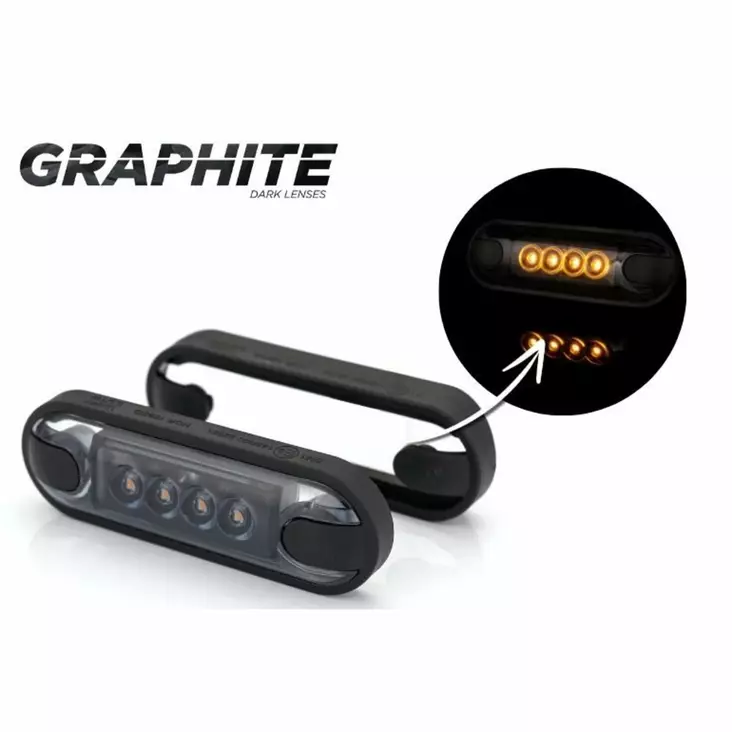 Horpol äärivalo led slim keltainen 12/24V 0,5m kaapeli tummaoptiikka - Äärivalot - 60-LD3211GRAPHITE - 1