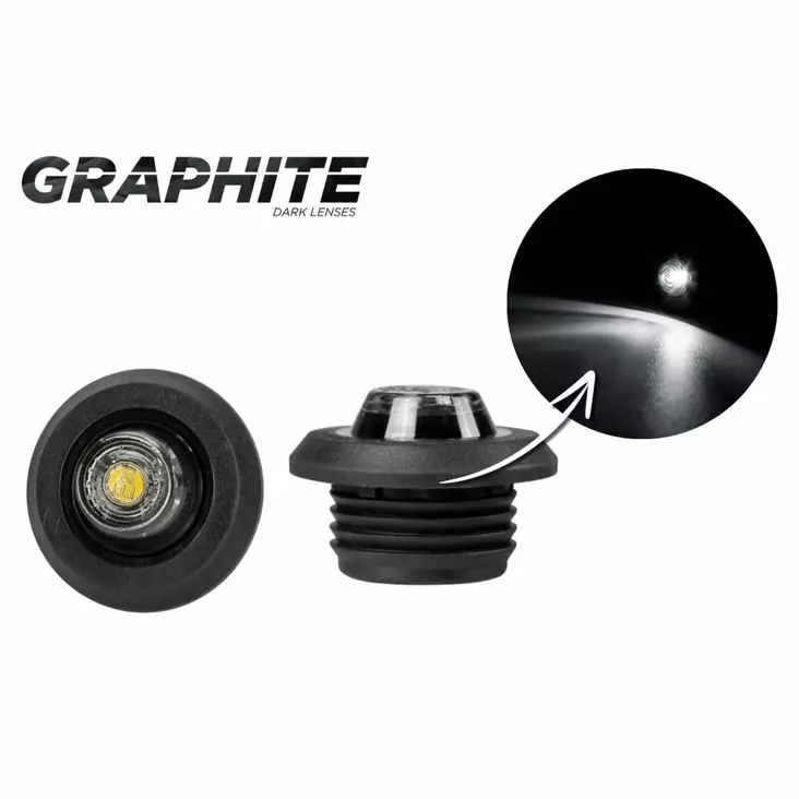 Horpol äärivalo pyöreä led kirkas 12/24V 0,5m kaapeli tummaoptiikka - Äärivalot - 60-LD2628GRAPHITE - 1