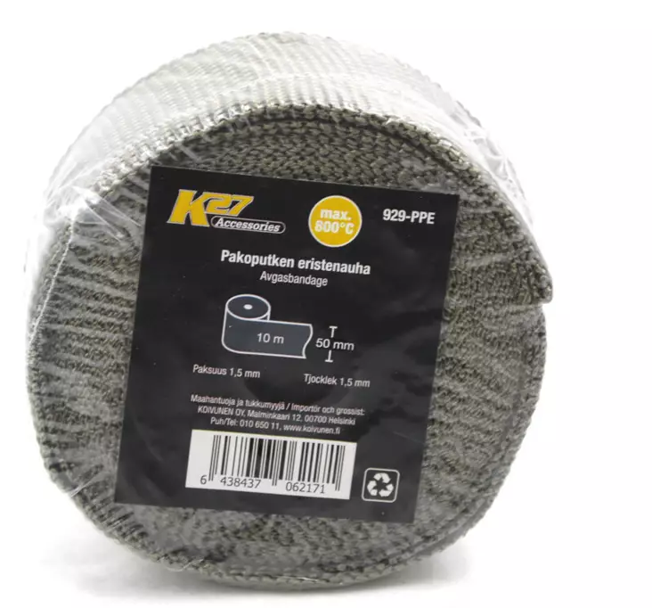 Pakoputken eristenauha 50 mm 10m - Pakoputken asennustarvikkeet - 929-PPE - 1