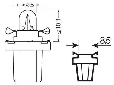 Osram Original 12V B8,5D 1,2W - Auton polttimot - 10-2721MF - 1