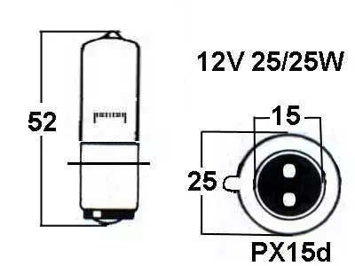 Polttimo Blick 12V 25/25W PX15D - Auton polttimot - 12007H - 1