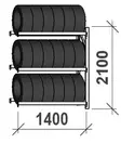 Rengashylly jatko-osa 2100 x 1400 x 500 mm 3-tasoa - Hyllyt ja kaapit - 699-33-211450J - 1