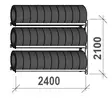 Rengashylly jatko-osa 2100 x 2400x500 mm, 3-tasoa - Hyllyt ja kaapit - 699-33-212450J - 1