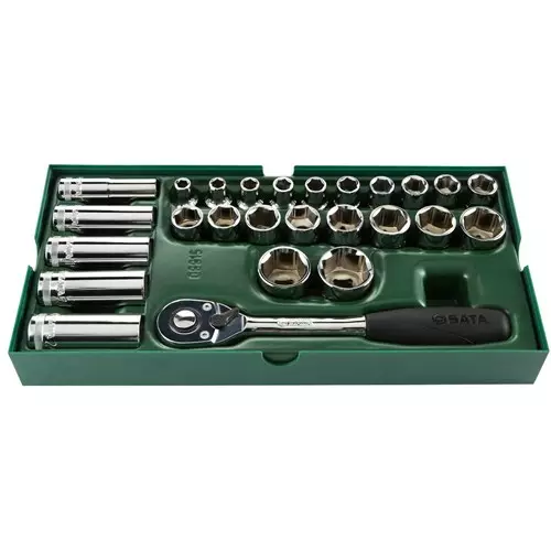 SATA TK-SRJ 1/2" HYLSYT,RÄIKKÄ,TARVIKKEET 26-OS - Hylsysarjat - ST09915SJ - 1