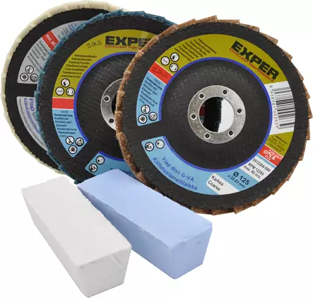 Metallinkiillotussetti kulmahiomakoneeseen 5-os. - Kiillotuslaikat - 213612522SETTI5BL - 1