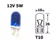 Polttimo Blick 12V 5W T10 Lasikanta Sininen - Auton polttimot - 1236BL - 1