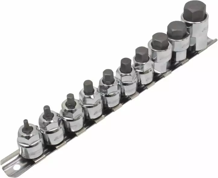 Asta 3/8"+1/2" lyhyt kuusiokolo kärkihylsysarja 3-17mm - Hylsysarjat - ASTA-M10HEXL - 1