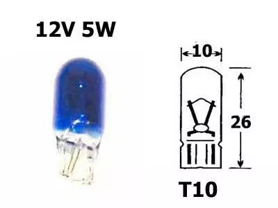 Polttimo Blick 12V 5W T10 Lasikanta Sininen - Auton polttimot - 1236BL - 1