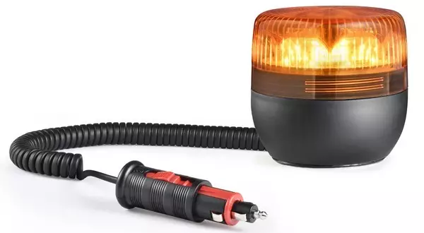 Keltainen huomiovalo vilkkuva 116x110 mm 12-24V - Valomajakat ja huomiovalot - 380-EVOF-M - 1